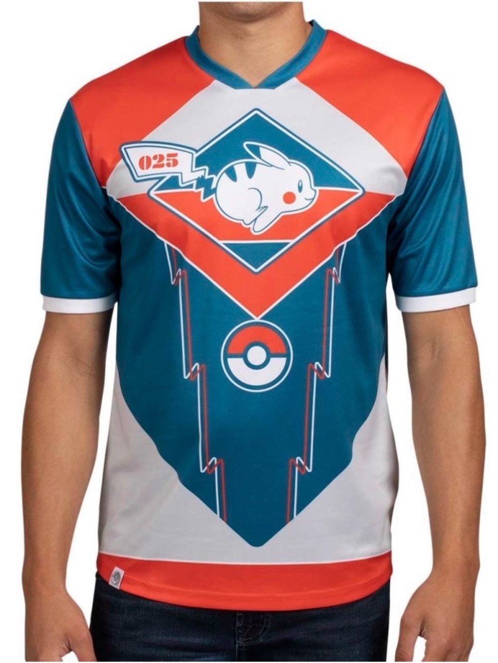 Pokemon Center Exclusive Running Pikachu Pokémon Sports Jersey NEW Men’s Large